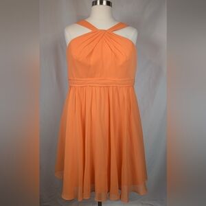 Short crinkle chiffon bridesmaid dress
